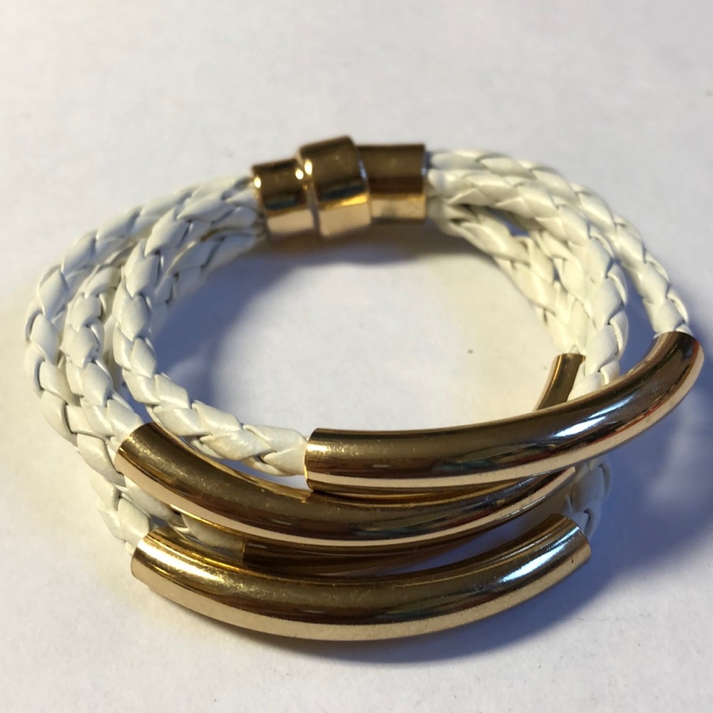 Multi String Braided Leather Magnetic Bracelet - image 5